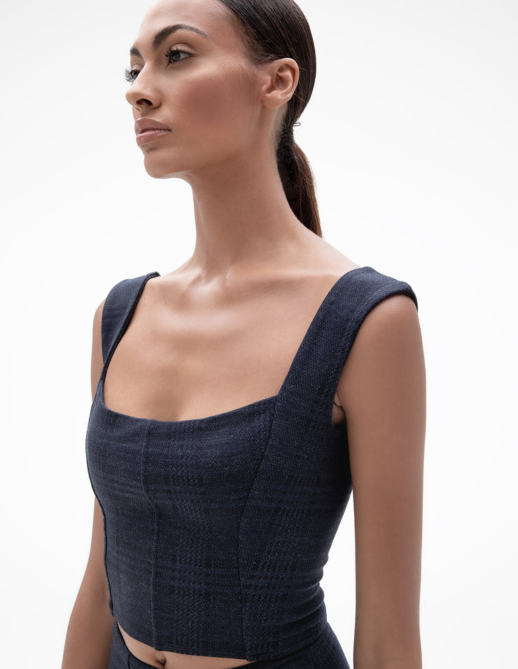 Yoon TOP MADISON – BUSTIER ONA NAVY by IN Chung